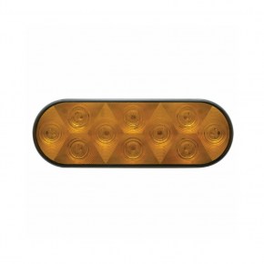 10 LED Oval Turn Signal Light Kit - Amber LED/Amber Lens