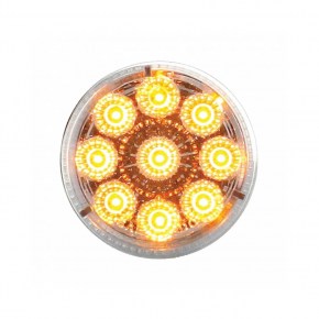 9 Amber LED 2 Inch Reflector Clearance Marker Light with Clear Lens