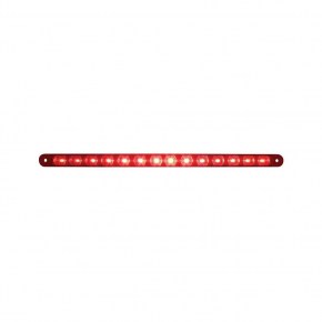 14 LED 12 Inch Light Bar Stop, Turn and Tail - Red LED-Red Lens
