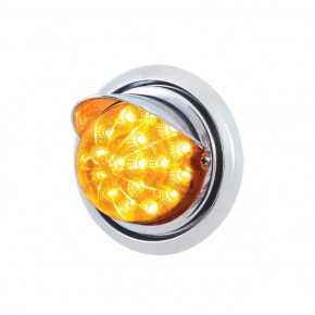 Freightliner 17 LED Clear Style Reflector Light & Visor - Amber LED/Amber Lens