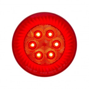16 Red LED Round Turbine Stop, Turn and Taillight - 12V DC - Red Lens