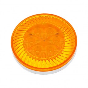 16 Amber LED 4" Round Turbine Turn Signal Light - 12V DC - Amber Lens