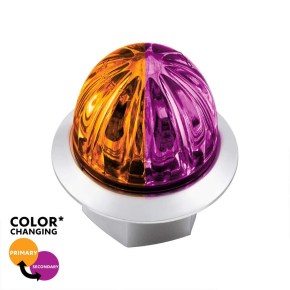 4 Amber and Purple Mini Watermelon Double Fury Clearance Marker LED Light with Clear Lens