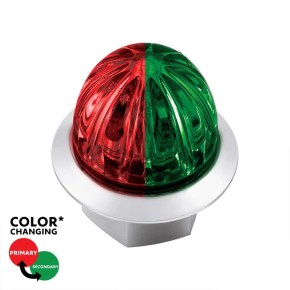 4 Red and Green Mini Watermelon Double Fury Clearance Marker LED Light with Clear Lens