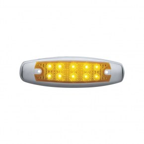 10 LED Reflector Rectangular Light Clearance Marker - Amber LED/Amber Lens