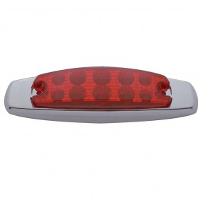 10 LED Reflector Rectangular Clearance/Marker Light - Red LED/Red Lens