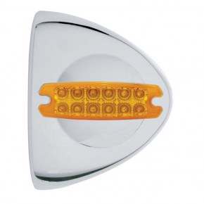 12 LED Reflector Headlight Turn Signal Light Cover - Amber LED/Amber Lens