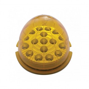 17 LED Dual Watermelon Clear Reflector Low Profile Bezel - Amber LED/Amber Lens