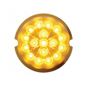 17 LED Dual Watermelon Clear Reflector Low Profile Bezel - Amber LED/Amber Lens