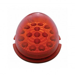17 LED Dual Watermelon Clear Reflector Low Profile Bezel - Red LED/Red Lens