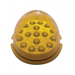 17 LED Watermelon Clear Reflector Low Profile Bezel - Amber LED/Amber Lens
