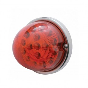 17 LED Watermelon Clear Reflector Low Profile Bezel - Red LED/Red Lens