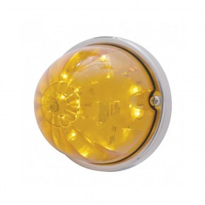 17 LED Watermelon Flush Mount Kit w/ Low Profile Bezel - Amber LED/Amber Lens