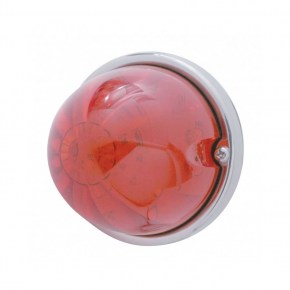 17 LED Dual Function Flush Mount Kit w/ Low Profile Bezel - Red LED/Red Lens