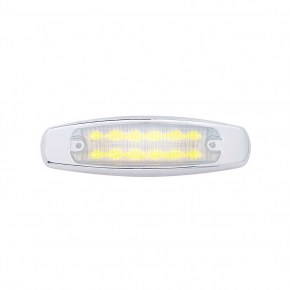 Chrome Fender Light Bracket with 12 Amber LED Light - Clear Lens