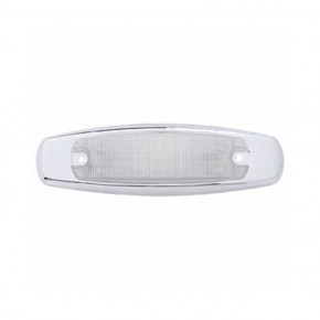 Chrome Fender Light Bracket with 12 Amber LED Light - Clear Lens