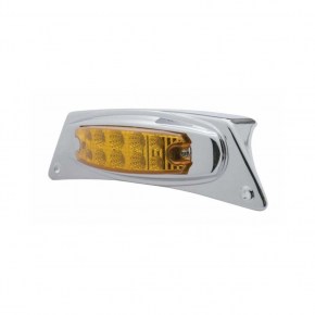 Chrome Fender Light Bracket with 10 Amber LED Light - Amber Lens