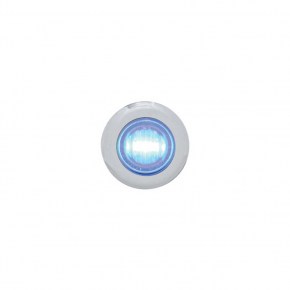 3 LED Mini Clearance/Marker Light w/ Bezel - Blue LED/Clear Lens