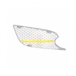 Chrome Air Intake Grille w/ Amber Led - Clear GLO Lens for 2013+ Peterbilt 579 - Passenger