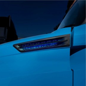 Hood Air Intake Grille with Blue LED for 2018-2022 Freightliner Cascadia - Driver