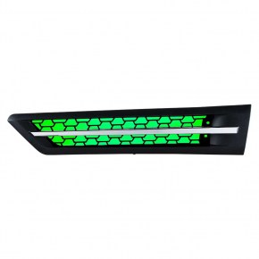 Hood Air Intake Grille with Green LED for 2018-2022 Freightliner Cascadia - Driver