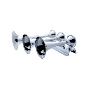 3 Trumpet Horizontal Chrome Train Horn - Right