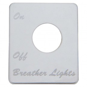 Peterbilt Stainless Switch Plate - Breather Light