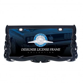 Black Flame License Plate Frame