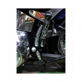 Chrome Skull Swing Arm Accent Set for Harley-Davidson Softail Models