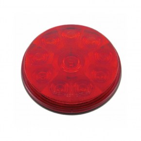 1 Piece Rear Light Bar w/ Six 10 LED 4" Lights & Bezels - Red LED/Red Lens