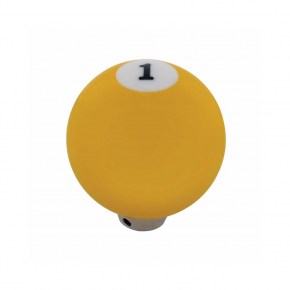 Yellow Pool Ball 13/15/18 Speed Gearshift Knob w/ Adapter - Number 1 Ball