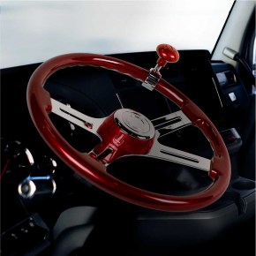 18 Inch Vibrant Color 4 Spoke Chrome Steering Wheel - Candy Red