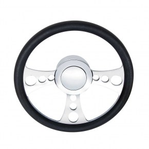 Chrome Billet Style Polished Aluminum Horn Button