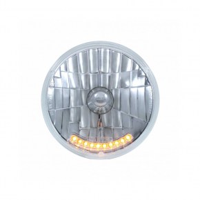 ULTRALIT - 7 Inch Crystal Headlight With 10 Amber LED Position Lights