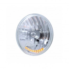 ULTRALIT - 7 Inch Crystal Headlight With 10 Amber LED Position Lights