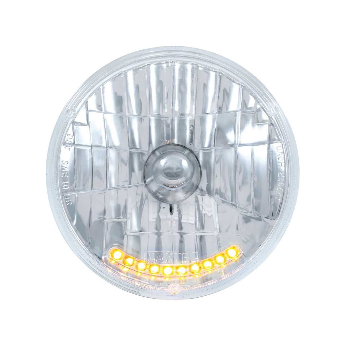 Headlight Assemblies 10 LED Horizontal Headlight w/ Crystal Lens Chrome Passenger